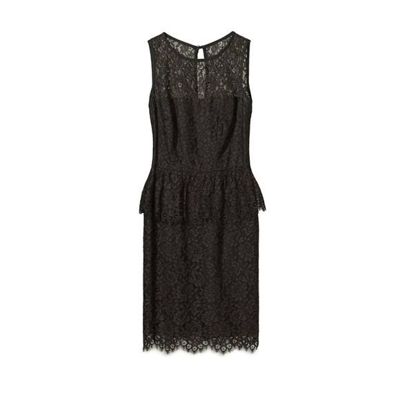 Black Lace Peplum Dress by Trina Turk